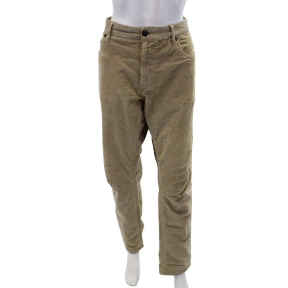 Faherty Brand Mens Cotton Zippered Straight Casual Pants Beige Size 34